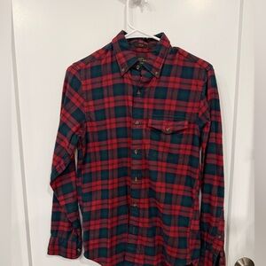 Red plaid flannel slim fit